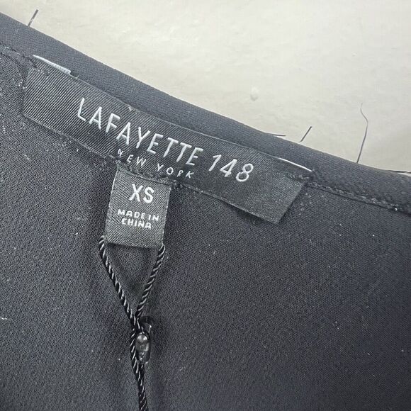 Lafayette 148 NY Black Averie Fringe Sequin Tank Top Sz XS Bling Party Camisole - Picture 11 of 14